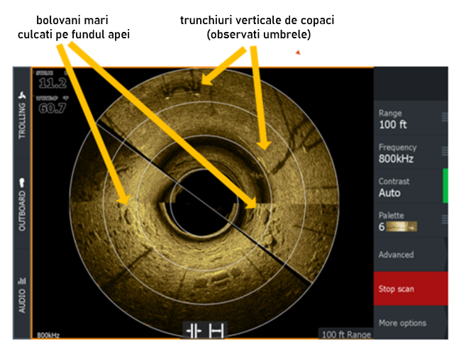 Cea mai recentă versiune software Lowrance® oferă noua funcție sonar Ghost® 360 și compatibilitate pilot automat